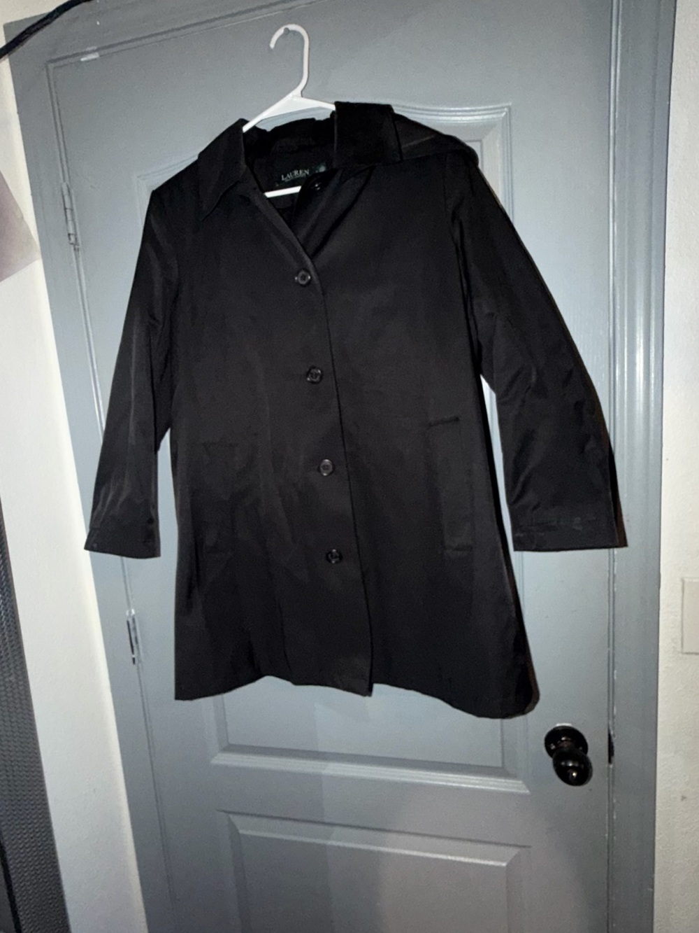 Ralph Lauren Black Single-Breasted Trench Coat